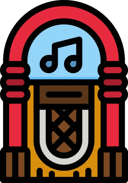 Jukebox Music Retro Icon — 스톡 벡터