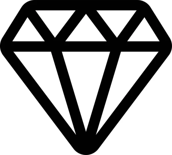 Kristall Diamant Spel Ikon — Stock vektor