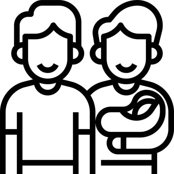 Ikona Adopcji Rodziny Lgbt — Wektor stockowy