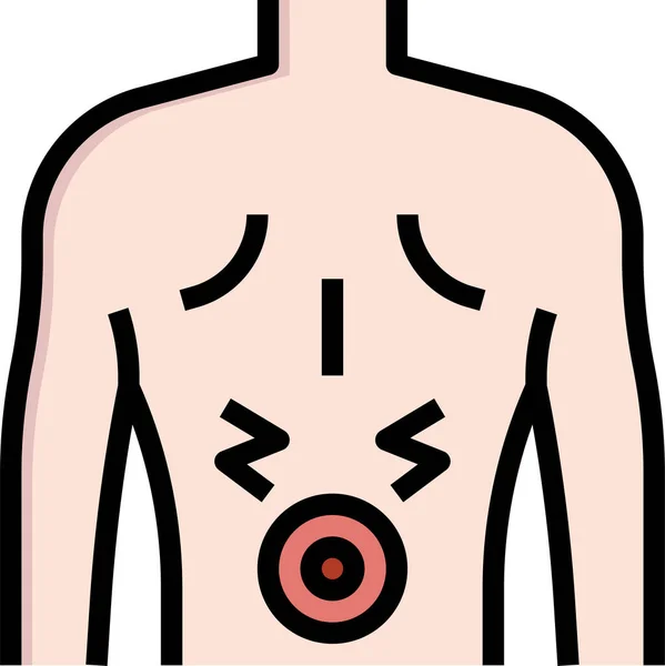 Icono Del Punto Dolor Espalda Estilo Contorno Lleno — Archivo Imágenes Vectoriales