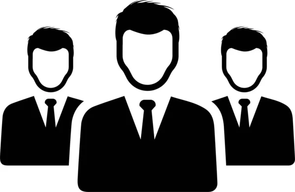 Businessman Leader Team Icon Solid Style — Stock Vector