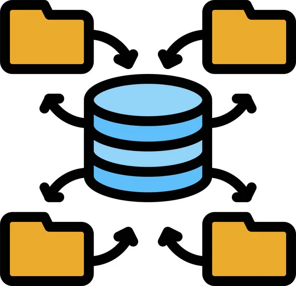 Oracle Base Datos Datos Icono — Vector de stock
