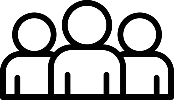 People Team Group Icon Outline Style — 图库矢量图片