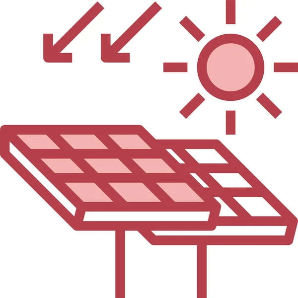 Icona Energia Solare Rinnovabile — Vettoriale Stock
