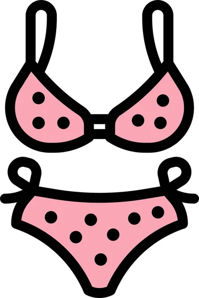 Bikini Swimming Pool Icon Filled Outline Style — 图库矢量图片