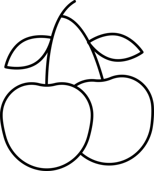 Kirschfrucht Ikone — Stockvektor
