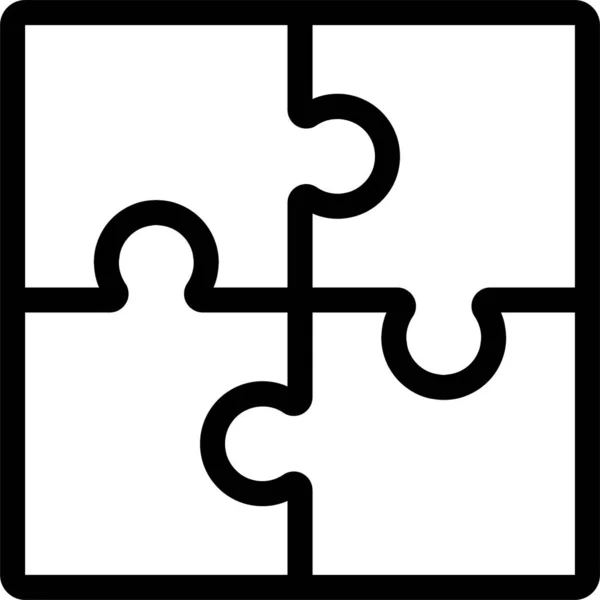Soluzione Puzzle Icona Puzzle — Vettoriale Stock