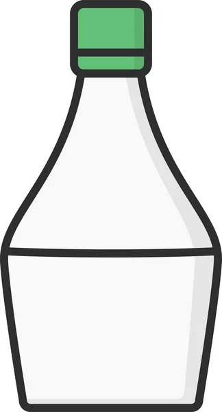Икона Вина Бутылки Стиле Заполненного Контура — стоковый вектор