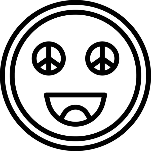 Smail Emoji Happiness Icon Outline Style — Stock Vector