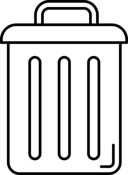 Supprimer Icône Poubelle Recyclebin Dans Style Contour — Image vectorielle