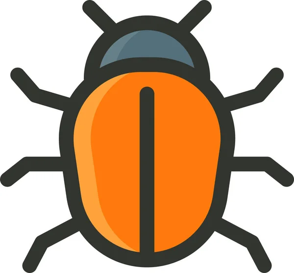 Bug Error Problem Icon Filled Outline Style — Stock Vector