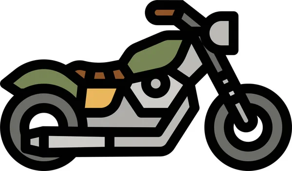 Motorcycle Motor Sport Icon Filled Outline Style — 图库矢量图片