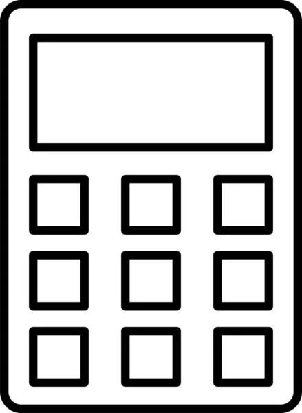 Calculadora Contable Icono Electrónico Estilo Esquema — Vector de stock