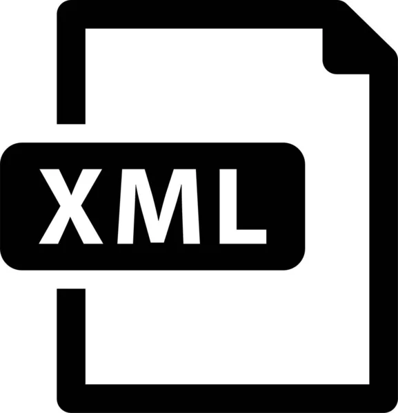 Fájl Xml Formátum Ikon Szilárd Stílusban — Stock Vector