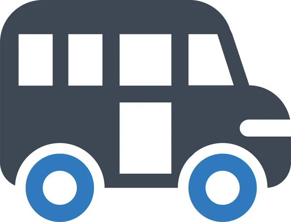 Autobús Escuela Transporte Icono Estilo Plano — Vector de stock