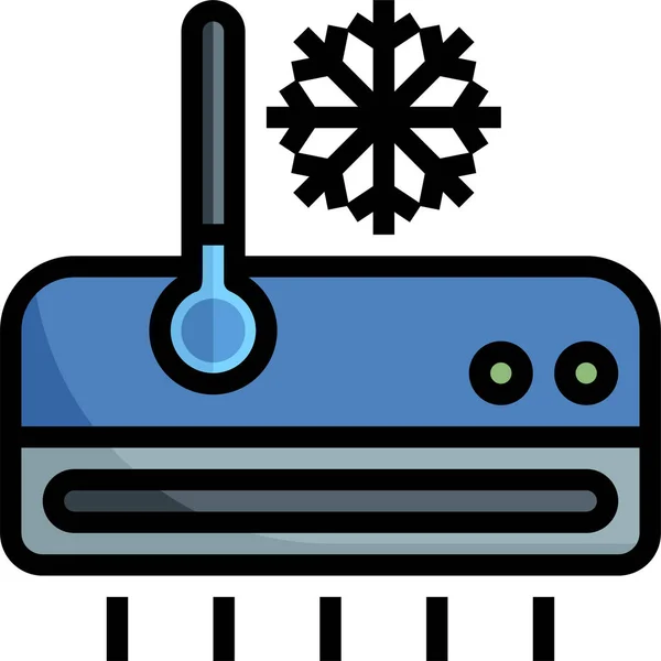 Cool Air Conditioner Icon Filled Outline Style — Stock Vector