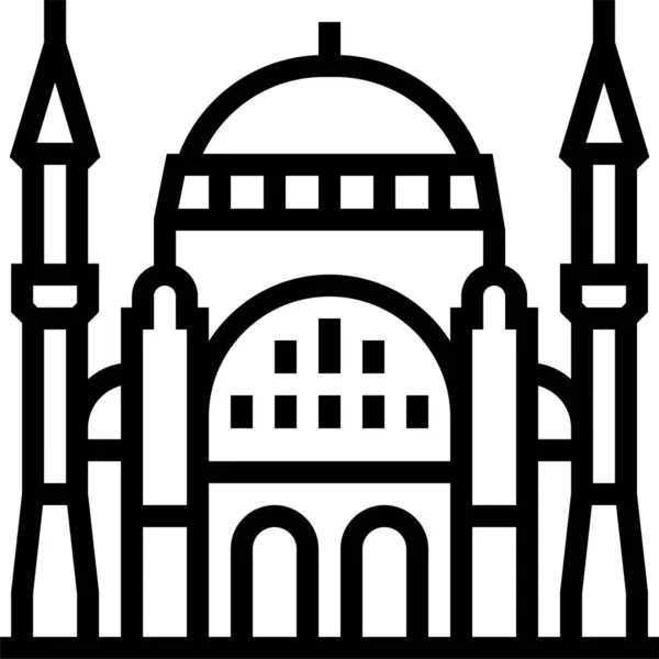 Icono Referencia Europeo Istanbul Estilo Esquema — Archivo Imágenes Vectoriales