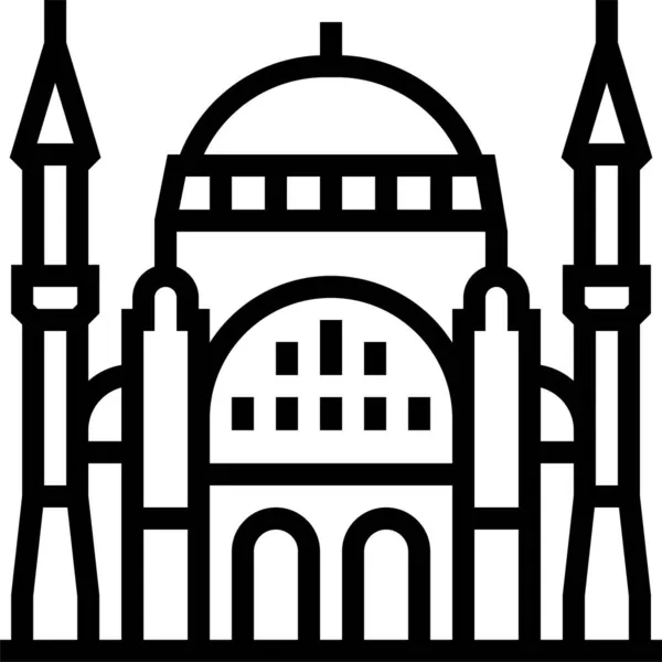 Icoana Europeană Istanbul Stil Contur — Vector de stoc