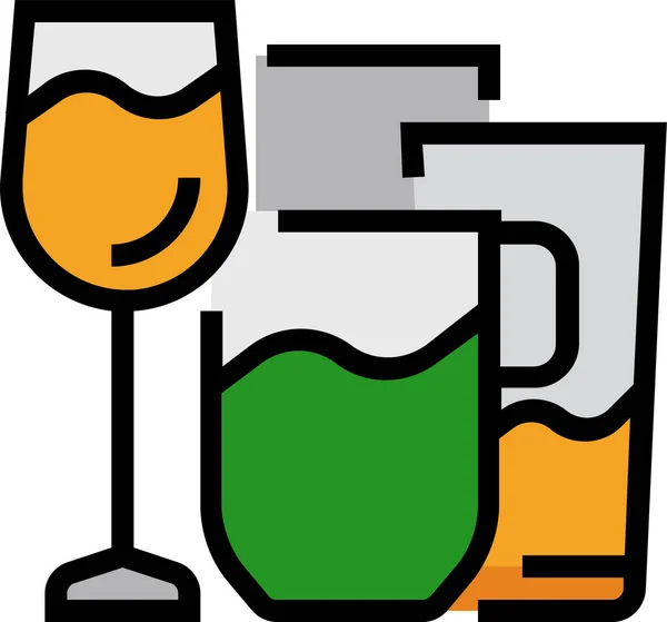 Икона Коктейльного Напитка Наполненном Стиле — стоковый вектор