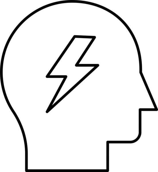 Flash Mind Brain Icon — Stock Vector