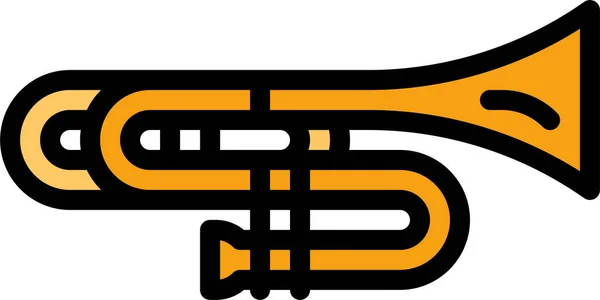 Икона Музыки Тромбоне Стиле Заполненного Контура — стоковый вектор