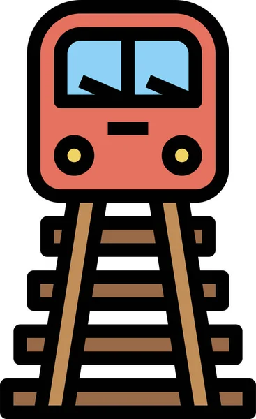 Railroad Railway Subway Icon Filled Outline Style — Stock Vector