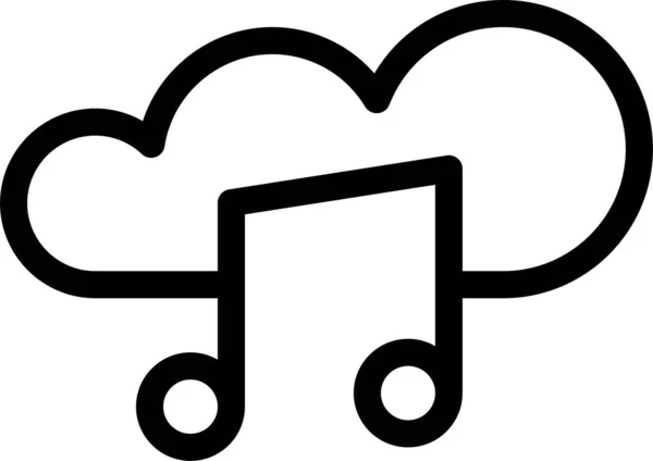 Icône Nuage Audio Cloudmedia Dans Style Contour — Image vectorielle