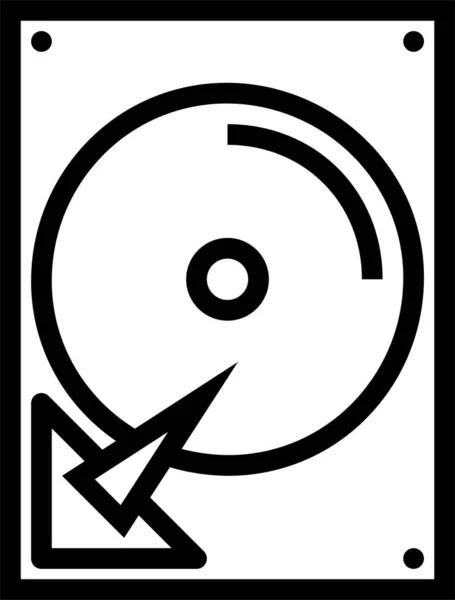 Aygıt Disk Sürücüsü Simgesi Ana Hat Biçiminde — Stok Vektör
