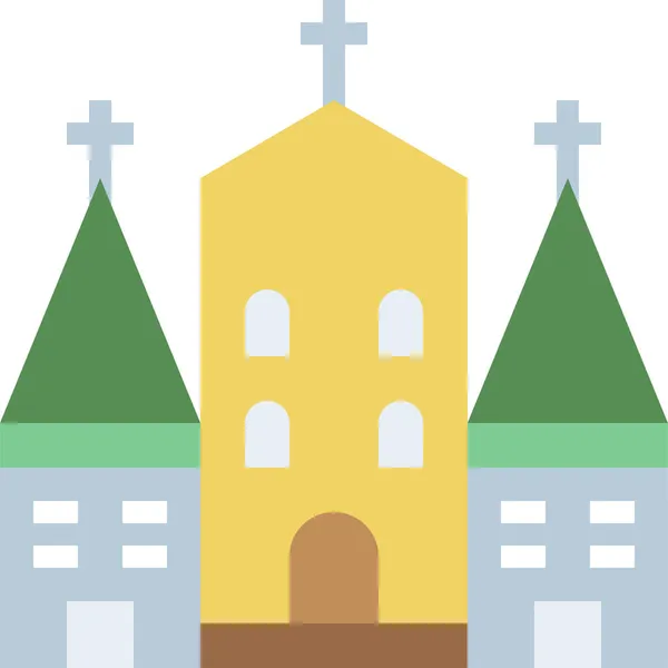 Bâtiment Bâtiments Icône Catholique Dans Catégorie Tourisme Hôtels Hospitalité — Image vectorielle