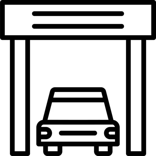 Car Garage Park Icon — Stock Vector