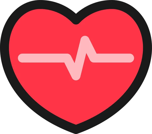 Icona Del Cardiofrequenzimetro Stile Contorno Pieno — Vettoriale Stock