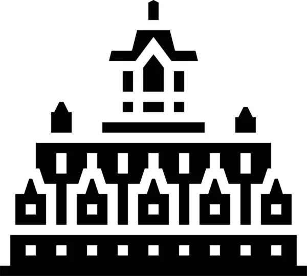 Architecture Icône Emblématique Bangagara Dans Style Solide — Image vectorielle