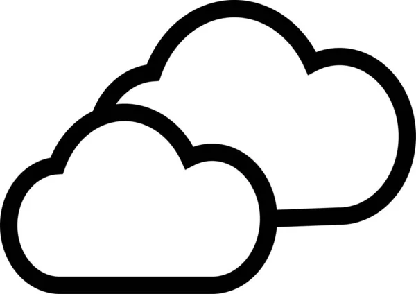 Icône Réseau Hôte Cloud Dans Style Contour — Image vectorielle