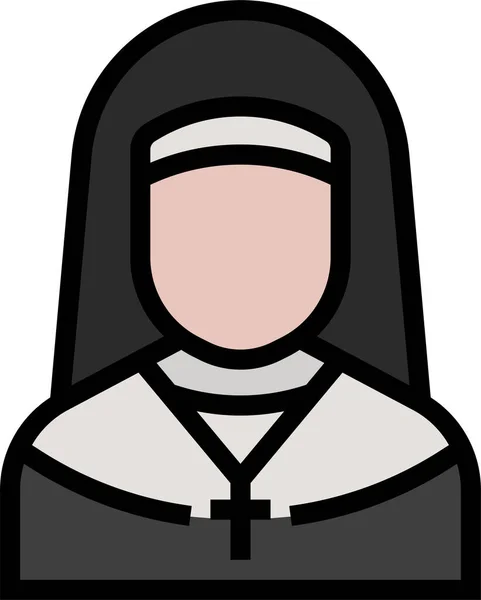 리치오 수녀원의 개략적 형태의 아이콘 — 스톡 벡터