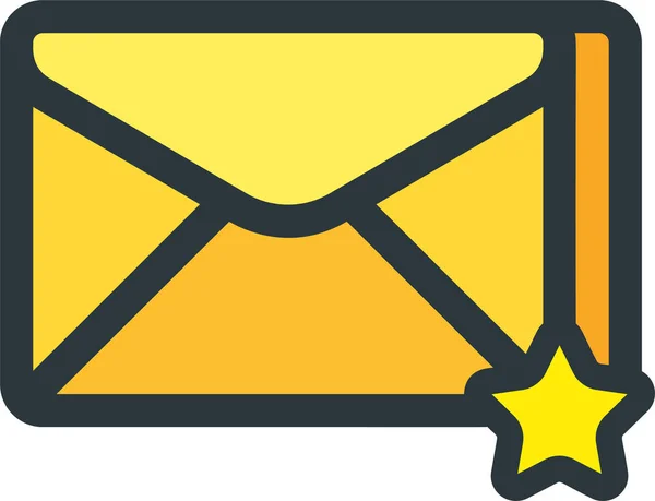 Email Favorite Icon Filled Outline Style — стоковый вектор