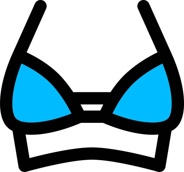 Bikini Büstenhalter Ikone Gefüllten Outline Stil — Stockvektor