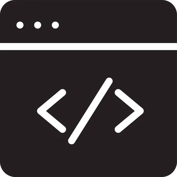Código Codificación Icono Los Desarrolladores Estilo Sólido — Archivo Imágenes Vectoriales