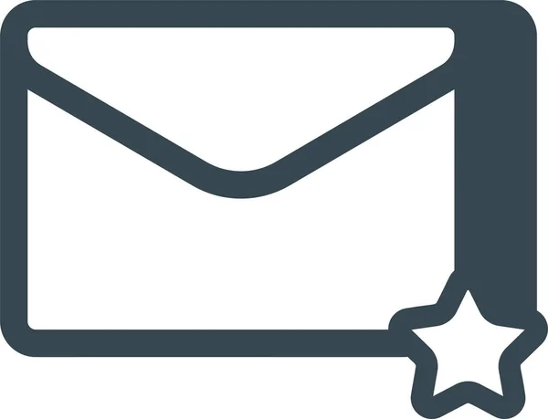 Mail Favorito Como Ícone Estilo Sólido — Vetor de Stock