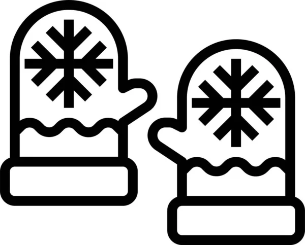 Accesorio Navidad Icono Ropa Estilo Del Esquema — Vector de stock