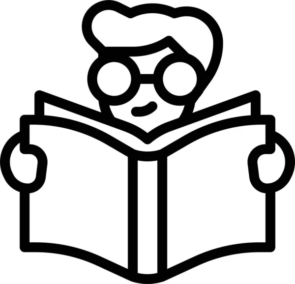 Читання Значка Навчальної Книги — стоковий вектор