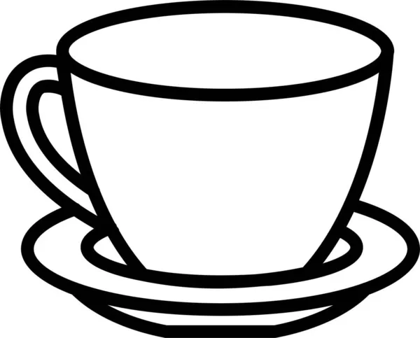 Taslak Biçiminde Fincan Çayı Kahve Ikonu — Stok Vektör
