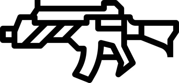 Arm Gun Paintball Symbol Outline Stil — Stockvektor