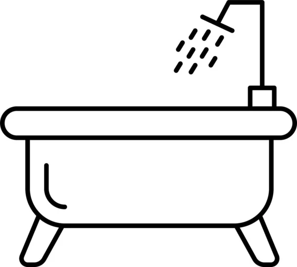 Banho Ícone Chuveiro Água — Vetor de Stock