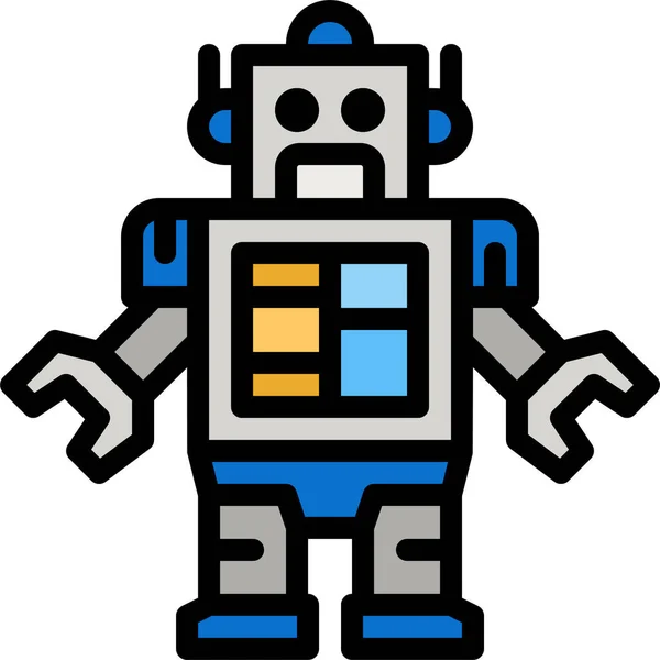 Robot Metal Toy Icon — Vetor de Stock