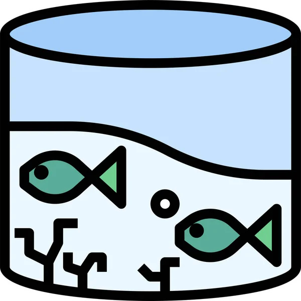 Іконка Акваріумного Будівництва Риби Заповненому Стилі — стоковий вектор