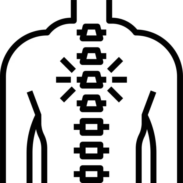 Quiropráctica Icono Curva Columna Vertebral — Vector de stock