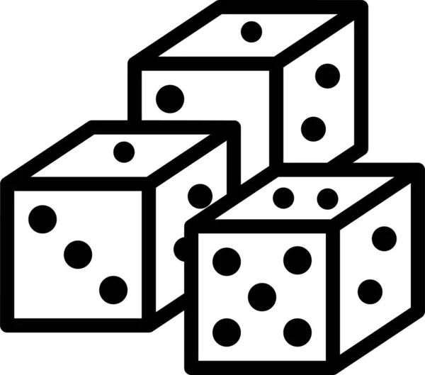 Dice Casino Game Icon Outline Style — 图库矢量图片