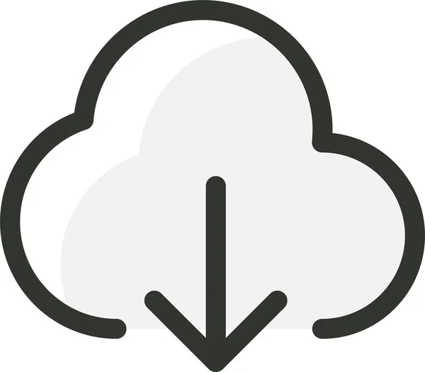 Cloud Computing Icono Descarga Estilo Esquema Lleno — Archivo Imágenes Vectoriales