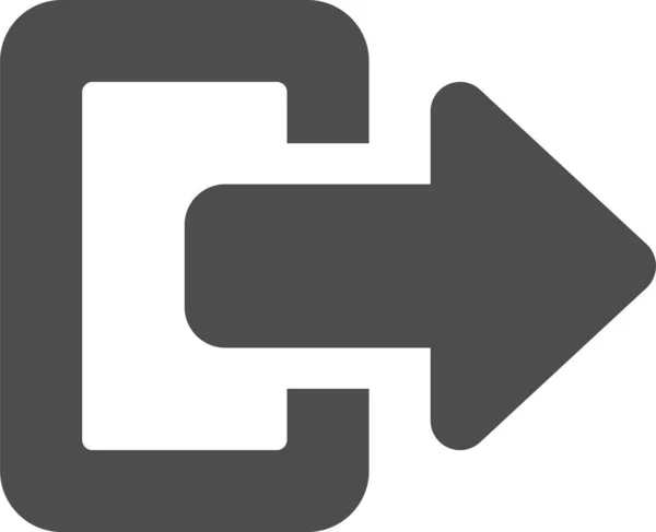 Ikona Výstupu Prohlížeče Šipkami Pevném Stylu — Stockový vektor