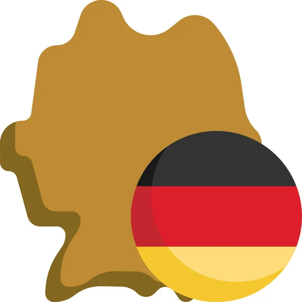 Tysk Flagga Kartor Ikon — Stock vektor